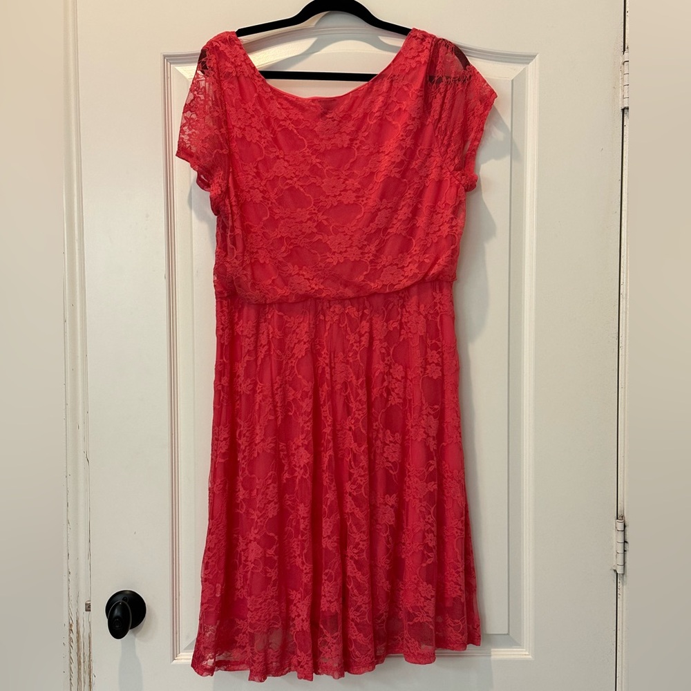 Pink lace dress